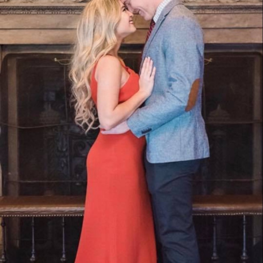 Formal, long, red, Calvin Klein dress